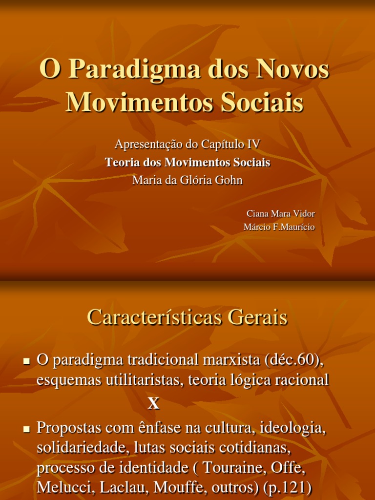 Seminario o Paradigma Dos Novos-Movimentos Sociais | PDF | Movimentos ...