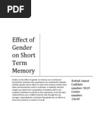 Effect of Gender On Short Term Memory Finished