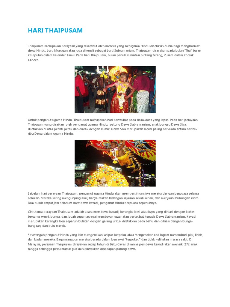Hari Thaipusam Pdf