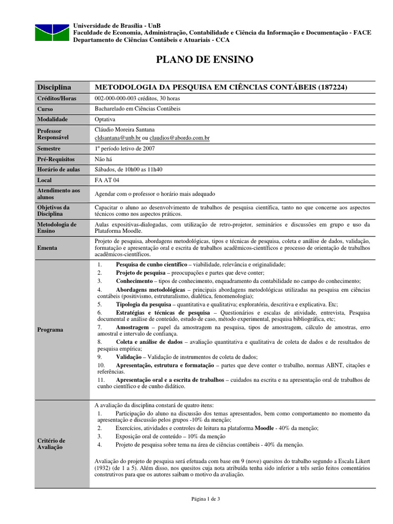 Ementa Modelo Padrao