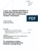 18 Design and Dynamic Simulation of a Fixed Pitch 56kW Wind Turbine Drive Train With a Continuously Variable Transmission