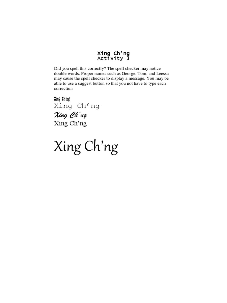 Xing CHNG Activity 3 | PDF