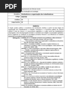 Sindicalismo-e-organização-dos-trabalhadores -Disciplina UFPR