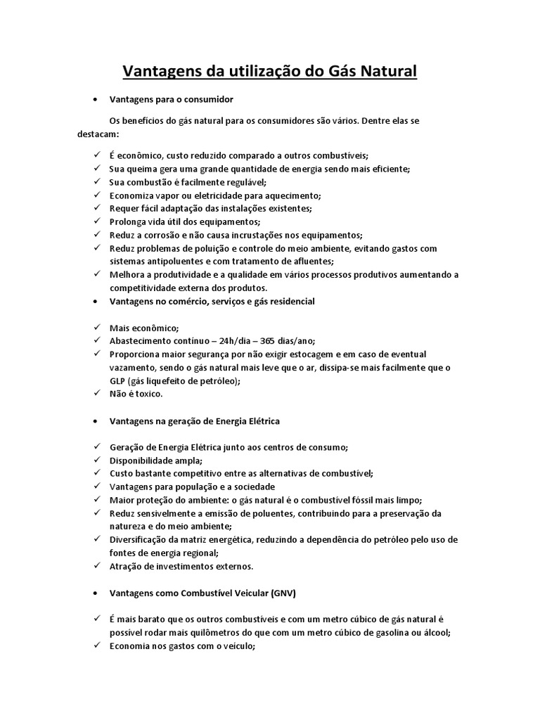 Desvantagens Do Gas Natural