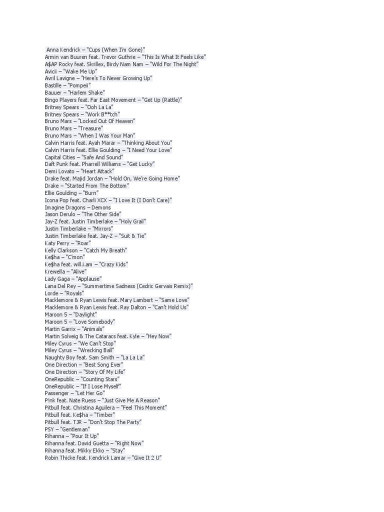 2013-pop-songs-pdf
