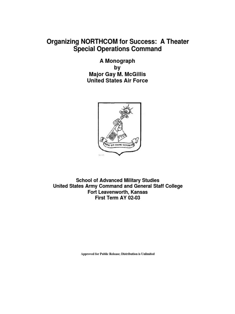 Organizing NORTHCOM for Special Ops Success | PDF | United States ...