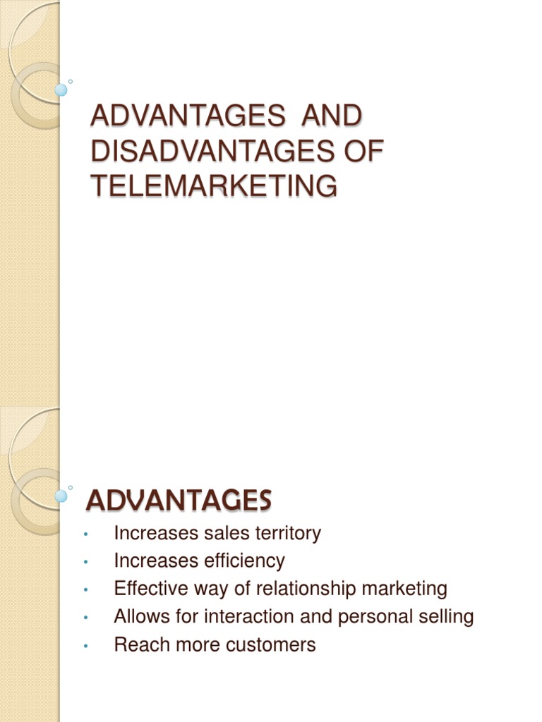 Advantages and Disadvantages of Telemarketing Business Marketing