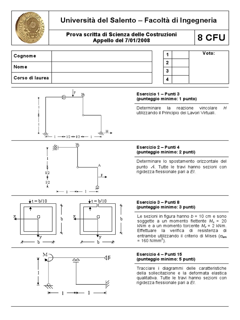 Esercizi Svolti Scienza Delle Costruzioni Pdf