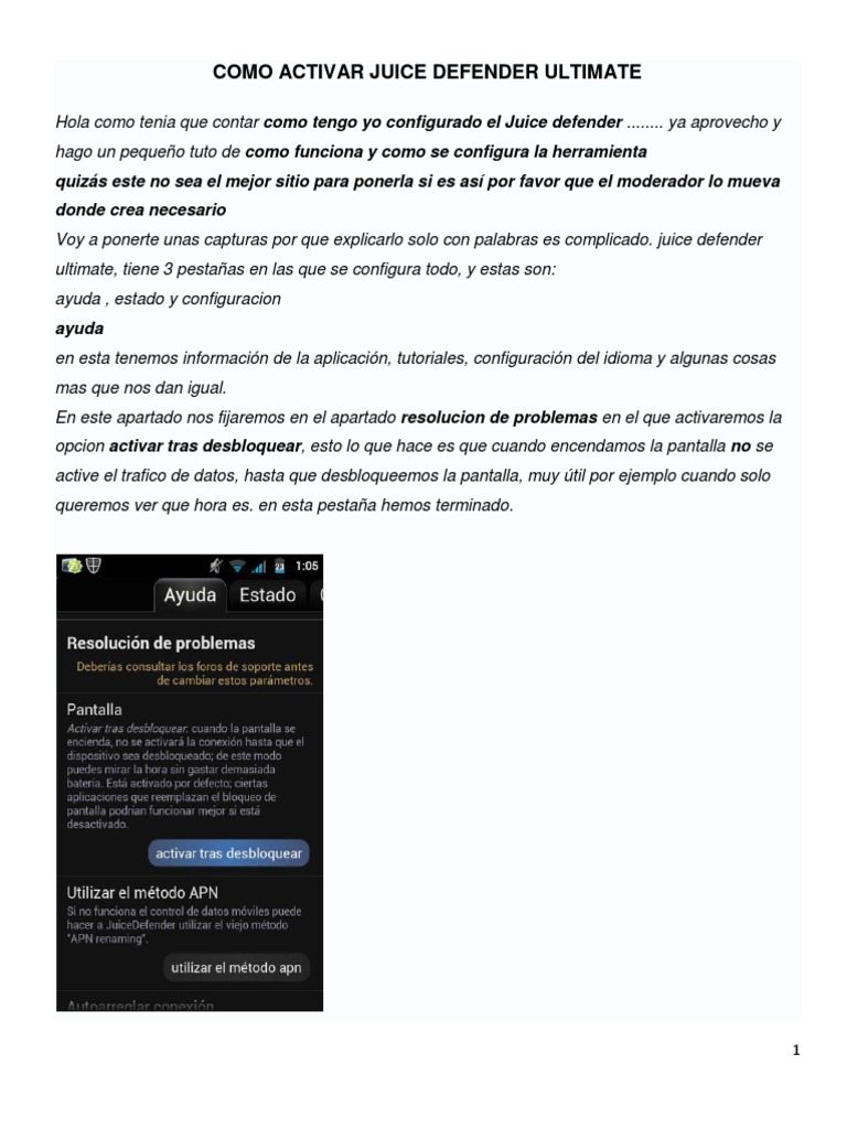 Como Activar Juice Defender Ultimate PDF Aplicación movil Software