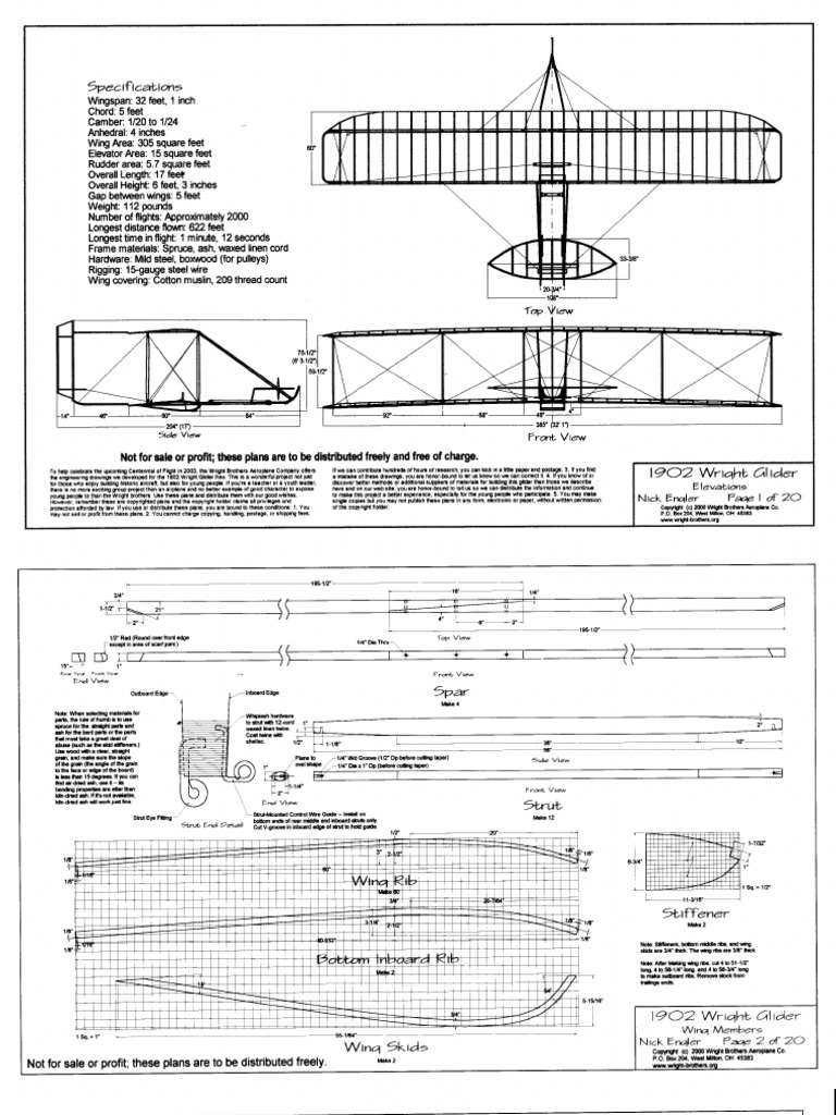 Ultralight 1902 Wright Glider Plans From WWW Jgokey Com PDF