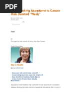 Study Linking Aspartame to Cancer Risk Deemed Weak