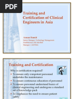 Training and  Certification of Clinical  Engineers in Asia
