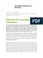 Definición de Tecnologías Ambientales en Tecnologías Ambientales