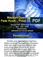 Masalah Operasi Pada Pusat - Pusat Listrik