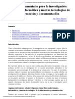 Fuentes Documentales para La Investigación Audiovisual, Informática y Nuevas Tecnologías de La Información y Documentación