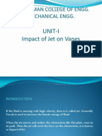 Vardhaman College of Engg. Mechanical Engg.: Unit-I Impact of Jet On Vanes