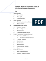 Insurance Intermediaries Qualifying Examination - Paper II Syllabus For General Insurance Examination