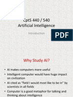 Cpts 440 / 540 Artificial Intelligence