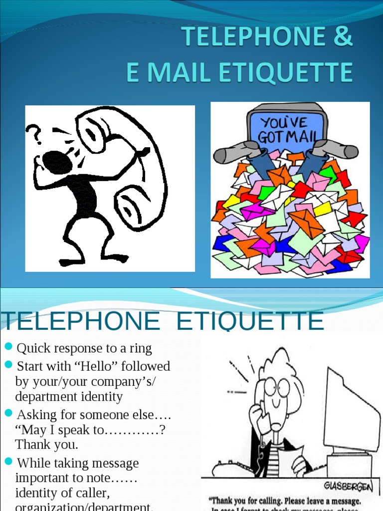 Email & Telephone ETIQUETTE Telephony