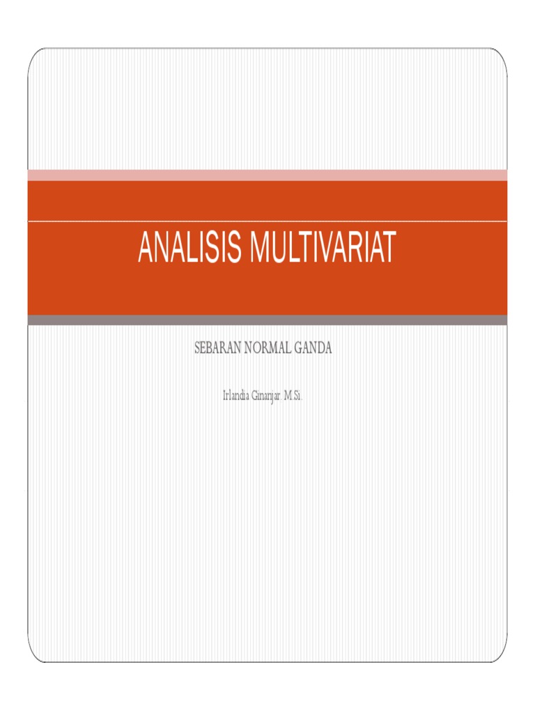 Analisis Sebaran Normal Ganda | PDF
