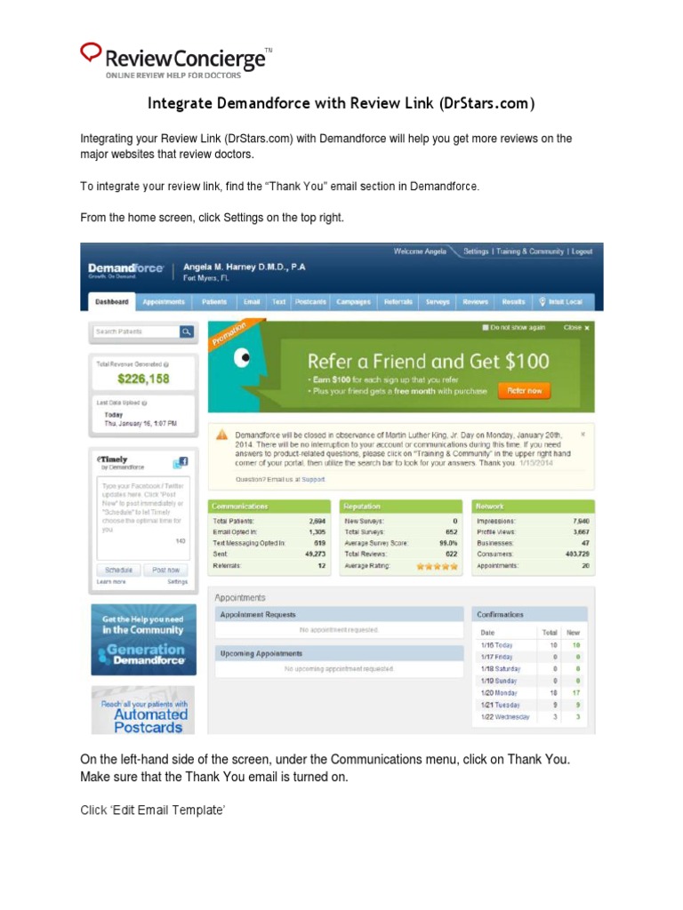 Demandforce Integration Guide  PDF  Google+  Email