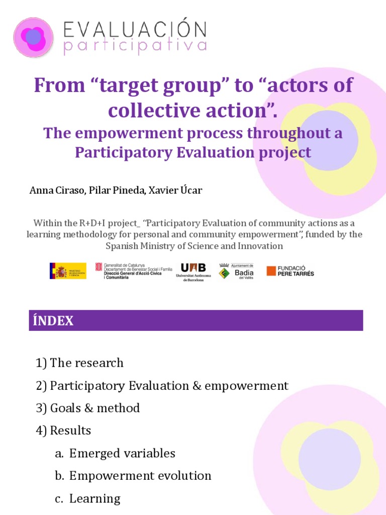 Community Empowerment through Evaluation | PDF | Empowerment | Community