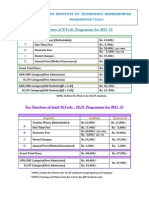 Student Fee Structure 2012 13