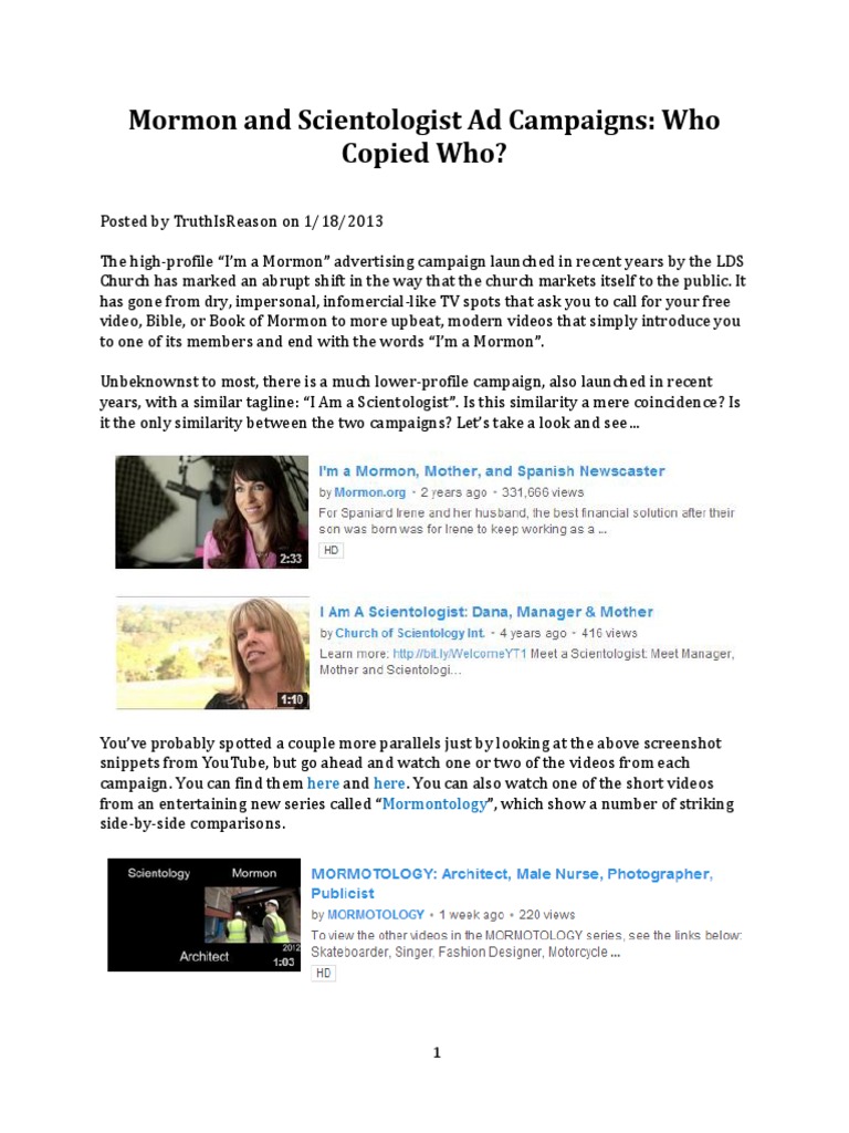 Religious Ad Campaign Analysis | PDF | The Church Of Jesus Christ Of ...