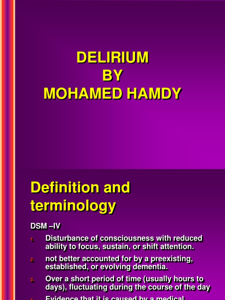Delirium.ppt | Dementia | Antipsychotic