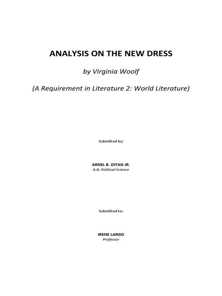 the new dress short story The New Dress Summary and Study Guide