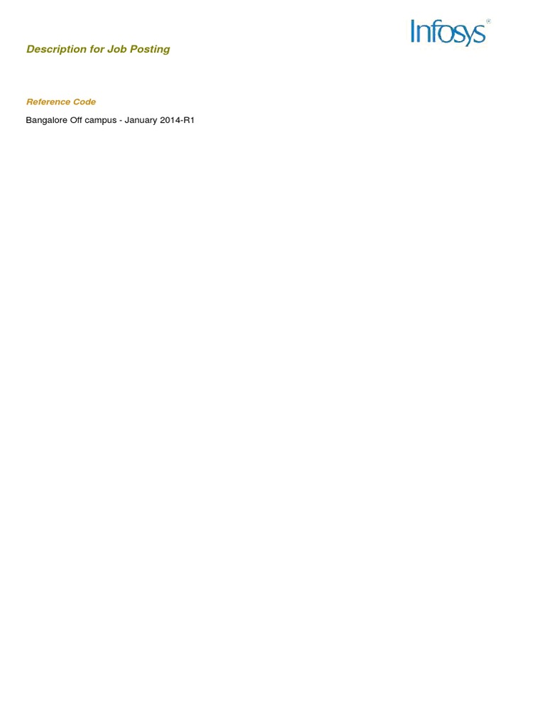 Description For Job Posting: Reference Code | PDF