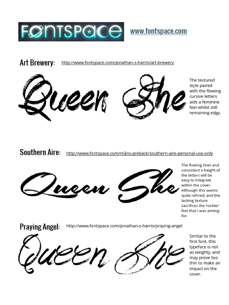 Fontspace: Cursive Font Reviews | PDF