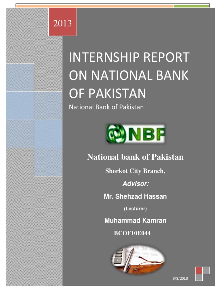 Report Instrument | NBP Cheque Internship | Negotiable