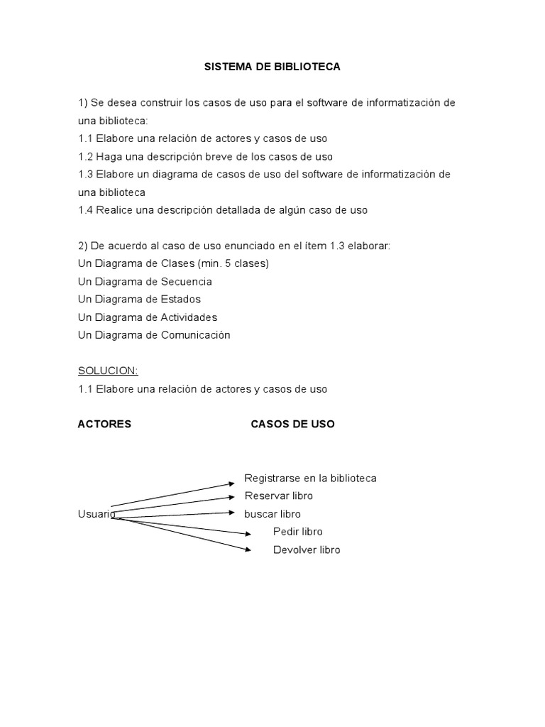 Diagrama de Casos de Uso Biblioteca | PDF | Caso de uso | bibliotecario
