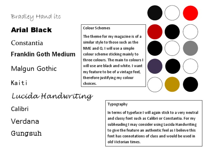 Font and Colour Analysis | PDF