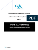 CAPE Pure Mathematics Syllabus
