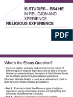 Religious Studies - Rs4 He: Studies in Religion and Human Experience