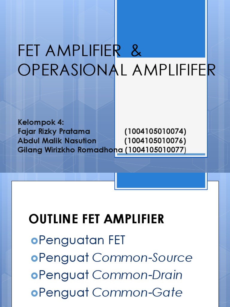 Fet Amplifier & Operasional Amplifier | PDF