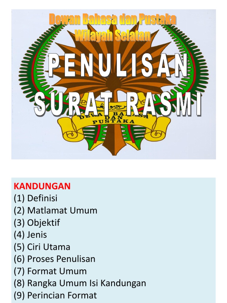 Objektif Penulisan Surat Rasmi