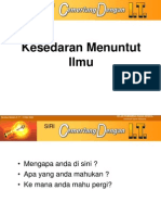 kESEDARAN MENUNTUT ILMU