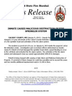 2014-01-08 ARREST Intentional Alarm Activation Calvert County Detention Center