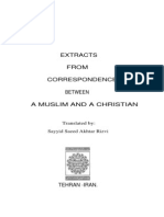 Sayyid Saeed Akhtar Rizvi - Extracts From Correspondence Between a Muslim and a Christian