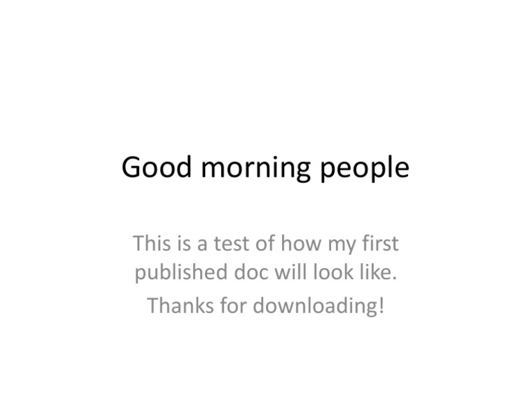 First Document Test Overview | PDF