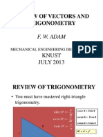 Review of Vectors and Trigonometry