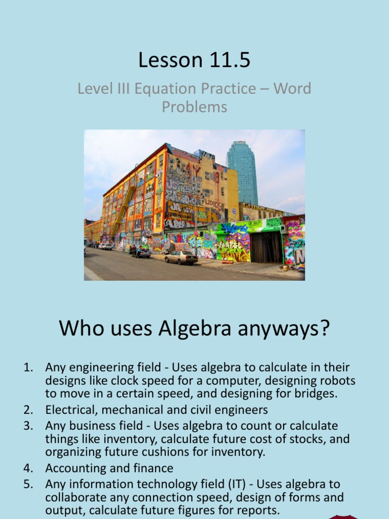 Lesson 11 5 - Word Problems | PDF | Teaching Methods & Materials
