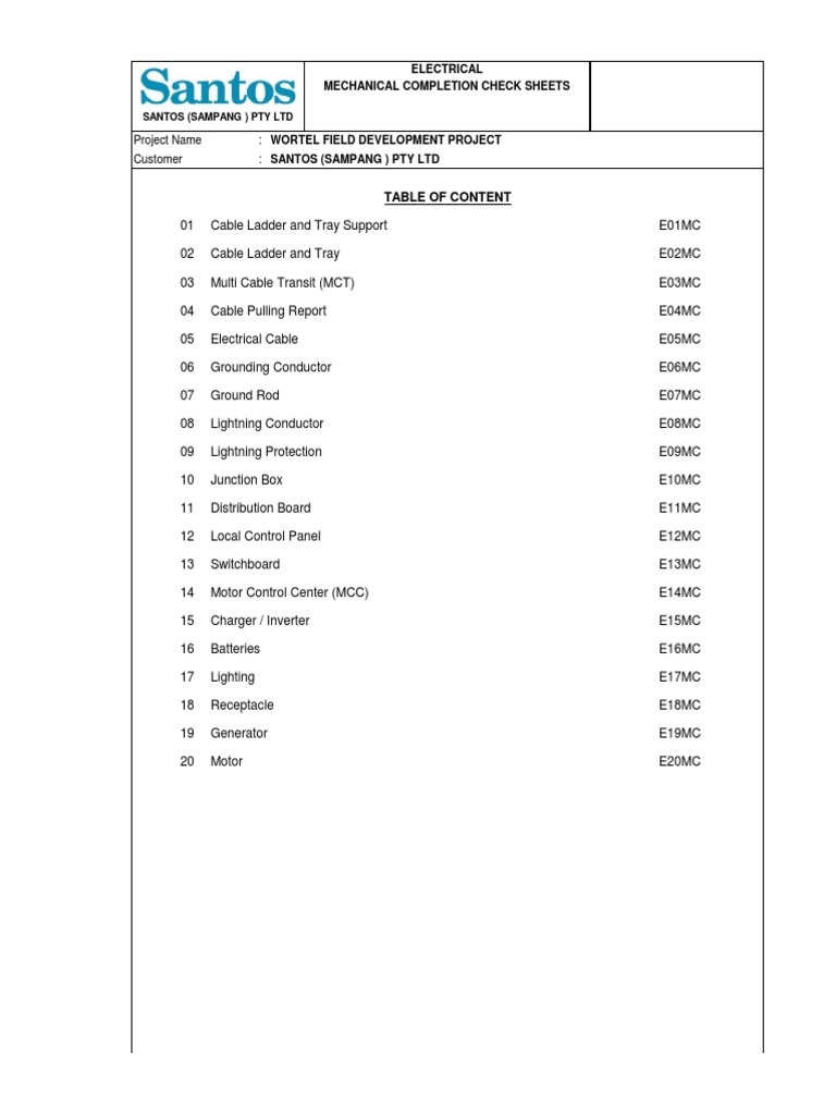 Cable Tray Support Inspection Checklist | PDF | Metal Fabrication | Cable