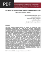 educação inclusiva de surdos na escola profissionalizante