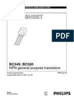 BC549/BC550 Transistor data sheet of philips