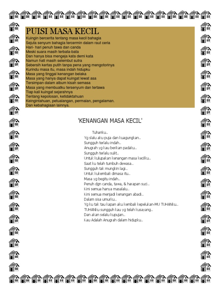 Puisi Masa Kecil