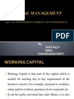 Factors influencing working capital requirements